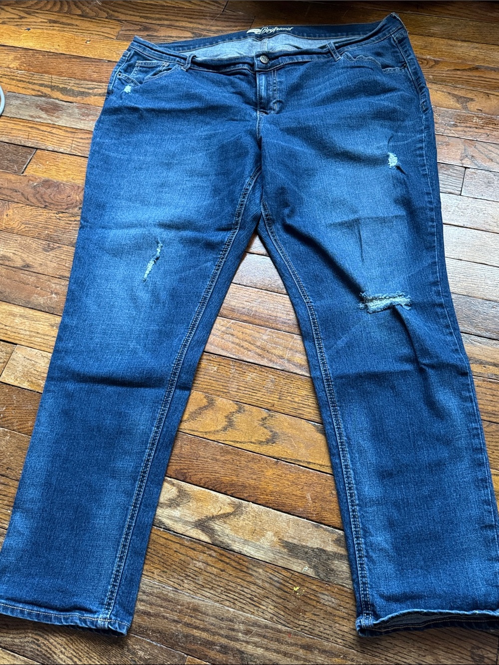 Old Navy Boyfriend Dark Blue Skinny Jeans with Light Distressing